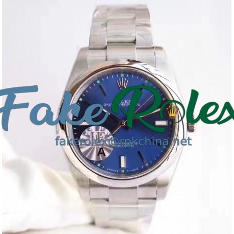 Replica Rolex Oyster Perpetual 39 114300 JF Stainless Steel Blue Dial Swiss 3132
