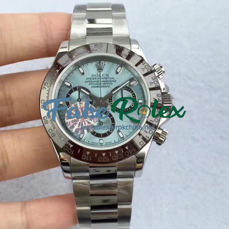 Replica Rolex Daytona Cosmograph 116506 JF Stainless Steel Ice Blue Dial Swiss 7750 Run 6@SEC