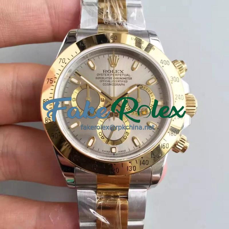 Replica Rolex Daytona Cosmograph 116503 JF Stainless Steel & Yellow Gold Grey Dial Swiss 7750 Run 6@SEC
