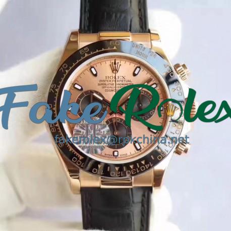 Replica Rolex Daytona Cosmograph 116515LN JF Rose Gold Rose Gold Dial Swiss 7750 Run 6@SEC