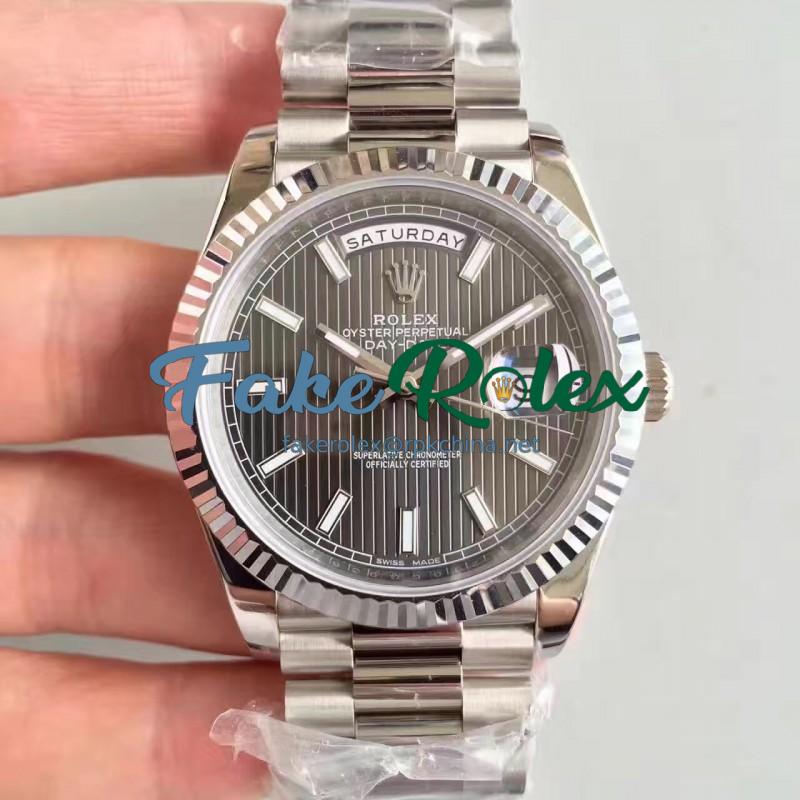 Replica Rolex Day-Date 40 228239 N Stainless Steel Anthracite Dial Swiss 3255