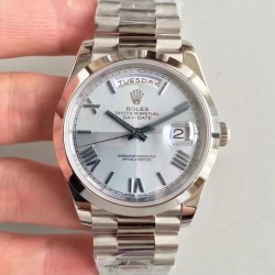 Replica Rolex Day-Date 40 228206 40MM N Stainless Steel Ice Blue Quadrant Dial Swiss 3255