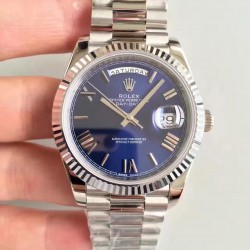 Replica Rolex Day-Date 40 228239 N Stainless Steel Blue Dial Swiss 3255