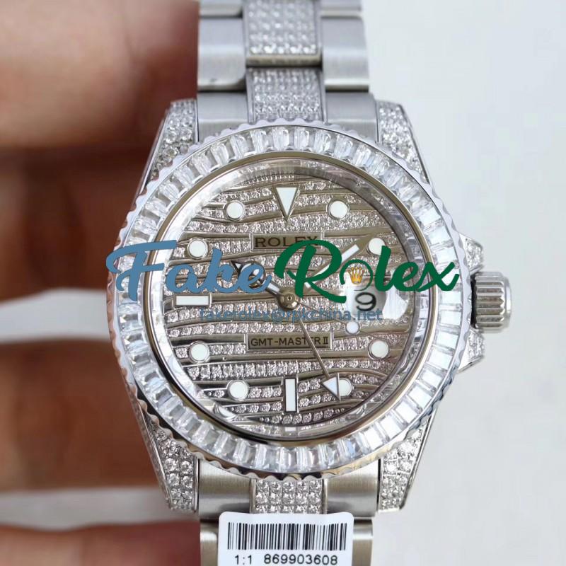 Replica Rolex GMT-Master II 116769 WT Stainless Steel & Diamonds Diamond Dial Swiss 2836-2