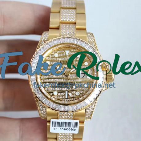 Replica Rolex GMT-Master II 116769 WT Yellow Gold & Diamonds Diamond Dial Swiss 2836-2