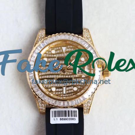 Replica Rolex GMT-Master II 116769 WT Rose Gold & Diamonds Diamond Dial Swiss 2836-2