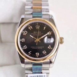 Replica Rolex Datejust 36 116203 36MM N Stainless Steel & Yellow Gold Black Dial Swiss 2836-2