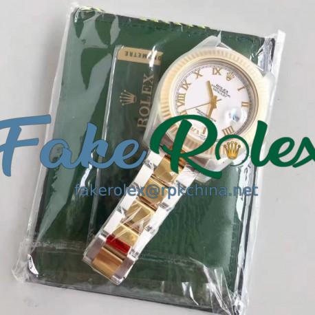 Replica Rolex Datejust II 116333 41MM EW Stainless Steel & Yellow Gold White Dial Swiss 3136