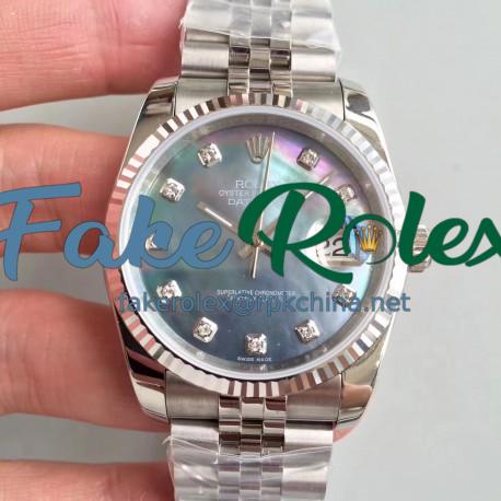 Replica Rolex Datejust 36MM 116234 MIT Stainless Steel 904L Ice Blue Dial Swiss 3135