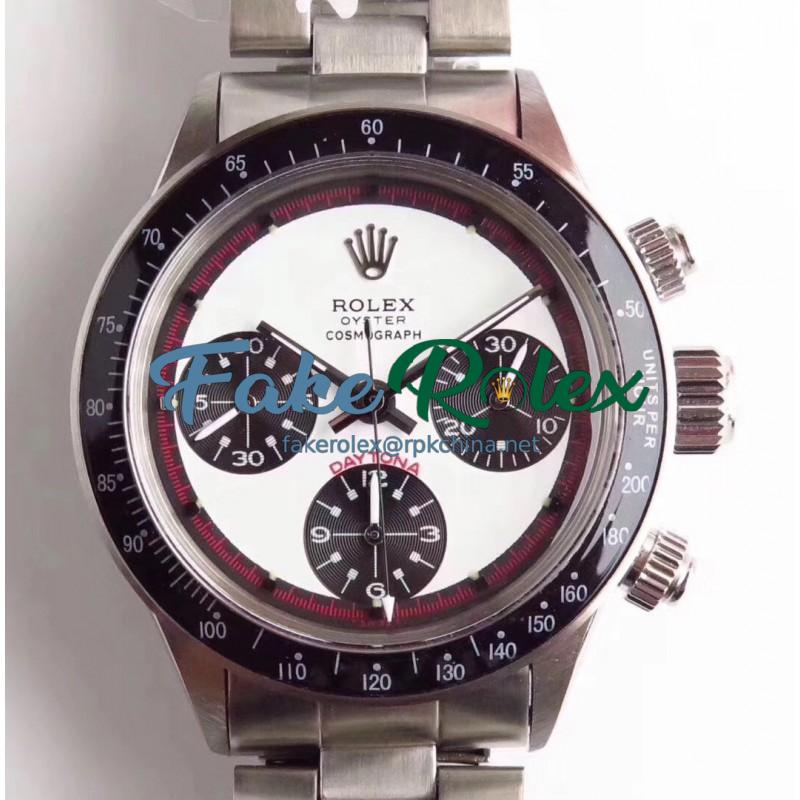 Replica Rolex Daytona Cosmograph Paul Newman 6241 N Stainless Steel White Dial Valjoux 72