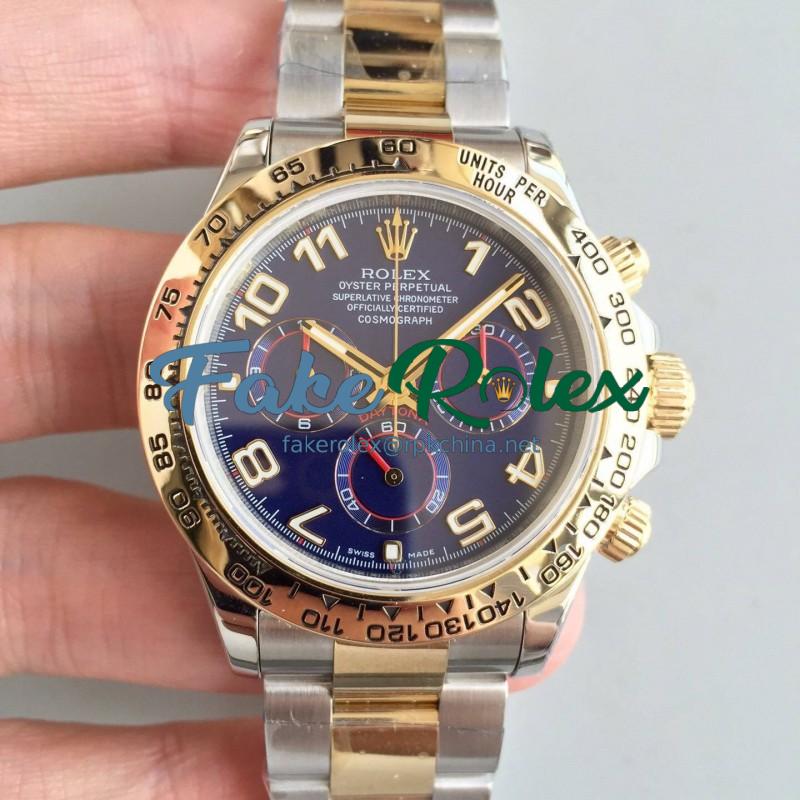 Replica Rolex Daytona Cosmograph 116503 3A 18K Yellow Gold Wrapped & Stainless Steel 904L Blue Dial Swiss 7750 Run 6@SEC