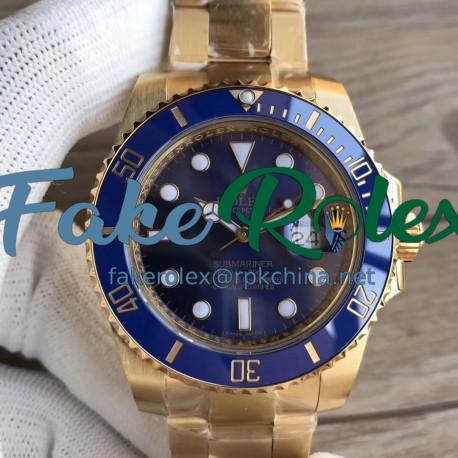 Replica Rolex Submariner Date 116618LB VR 18K Yellow Gold Wrapped Blue Dial Swiss 2836-2