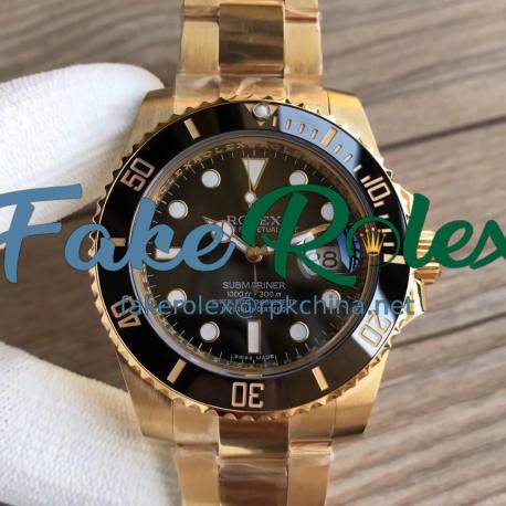 Replica Rolex Submariner Date 116618LN VR 18K Yellow Gold Wrapped Black Dial Swiss 2836-2