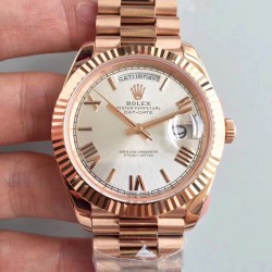 Replica Rolex Day-Date 40 228235 40MM AR Stainless Steel 904L With 18K Rose Gold Wrapped Rhodium Dial Swiss 3255