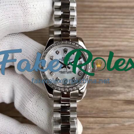 Replica Rolex Lady Datejust 28 279136RBR 28MM WF Stainless Steel & Diamonds Mother Of Pearl Dial Swiss 2671