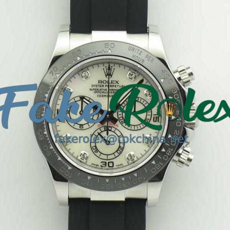 Replica Rolex Daytona Cosmograph 116519LN JH Stainless Steel Mother Of Pearl Dial Swiss 4130 Run 6@SEC