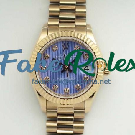 Replica Rolex Lady Datejust 28 279165 28MM BP Rose Gold Blue Dial Swiss 2671