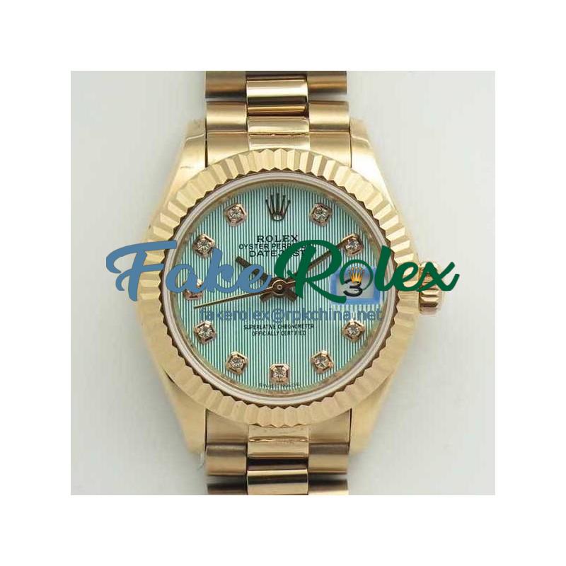 Replica Rolex Lady Datejust 28 279165 28MM BP Rose Gold Ice Blue Dial Swiss 2671