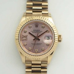 Replica Rolex Lady Datejust 28 279165 28MM BP Rose Gold Pink Mother Of Pearl Dial Swiss 2671
