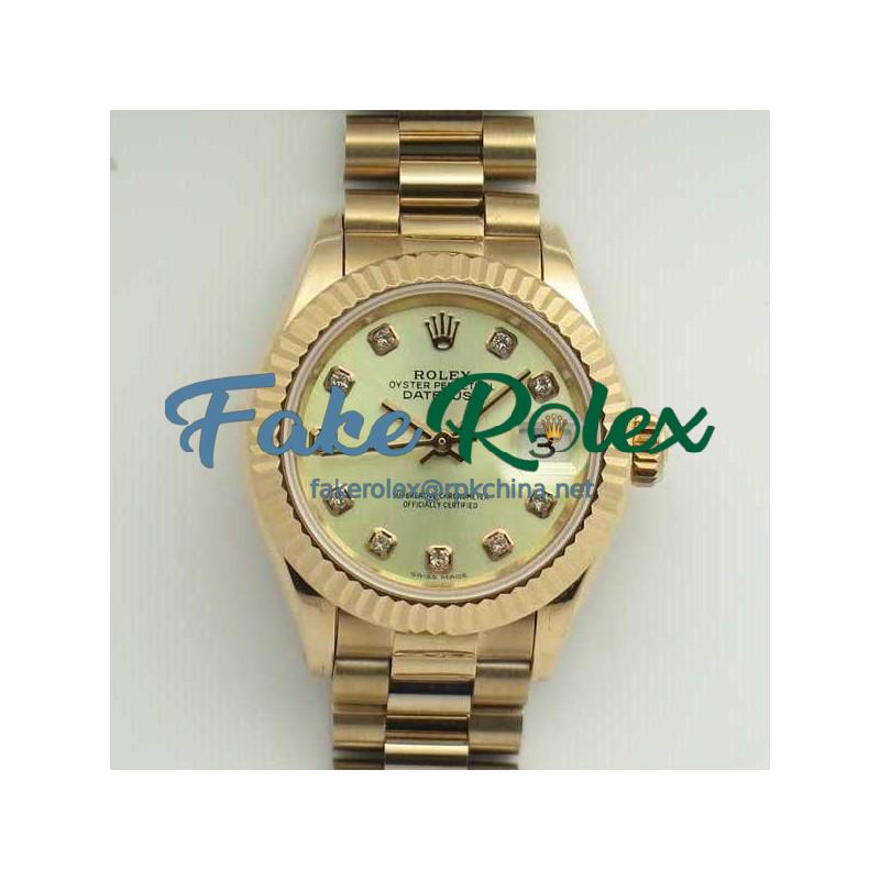 Replica Rolex Lady Datejust 28 279165 28MM BP Rose Gold Yellow Mother Of Pearl Dial Swiss 2671