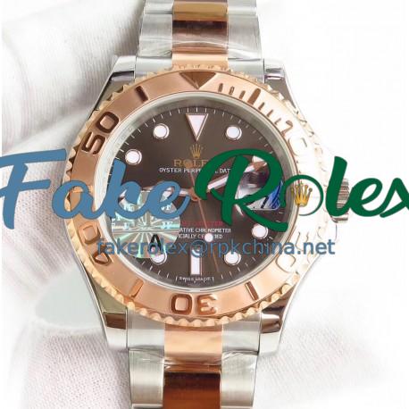 Replica Rolex Yacht-Master 40 116621 JF Stainless Steel & Rose Gold Chocolate Dial Swiss 3135
