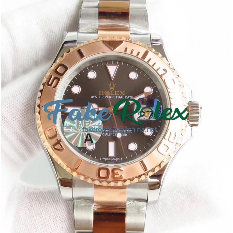 Replica Rolex Yacht-Master 40 116621 JF Stainless Steel & Rose Gold Chocolate Dial Swiss 3135