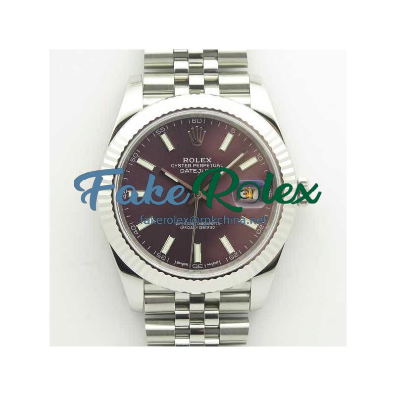 Replica Rolex Datejust II 126334 41MM N Stainless Steel Purple Dial Swiss 3235