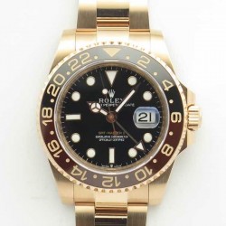 Replica Rolex GMT-Master II 126715CHNR AR Stainless Steel 904L With 24K Rose Gold Wrapped Black Dial Swiss 2836-2