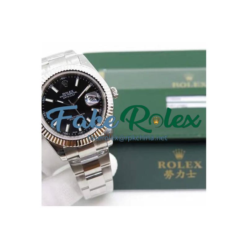 Replica Rolex Datejust II 116334 41MM EW Stainless Steel Black Dial Swiss 3136