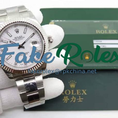 Replica Rolex Datejust II 116334 41MM EW Stainless Steel White Dial Swiss 3136