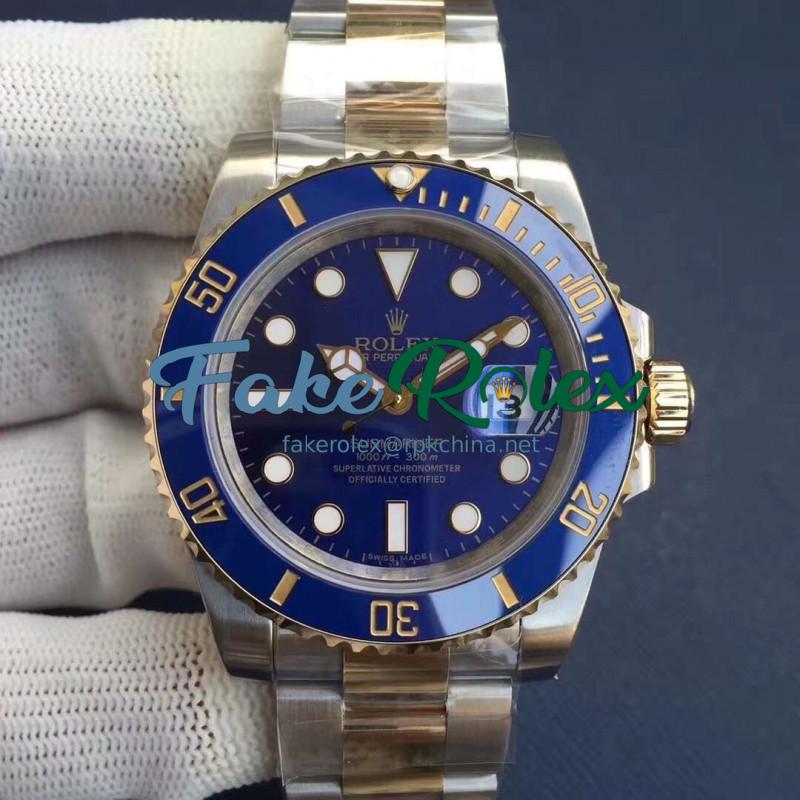 Replica Rolex Submariner Date 116613LB N V8S 24K Yellow Gold Wrapped & Stainless Steel Blue Dial Swiss 2836-2