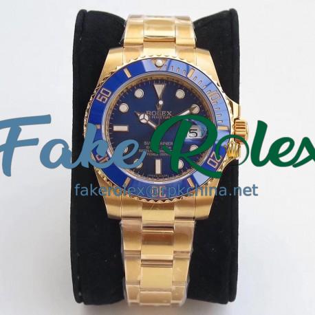 Replica Rolex Submariner Date 116618LB VR Stainless Steel With 18K Yellow Gold Wrapped Blue Dial Swiss 2836-2