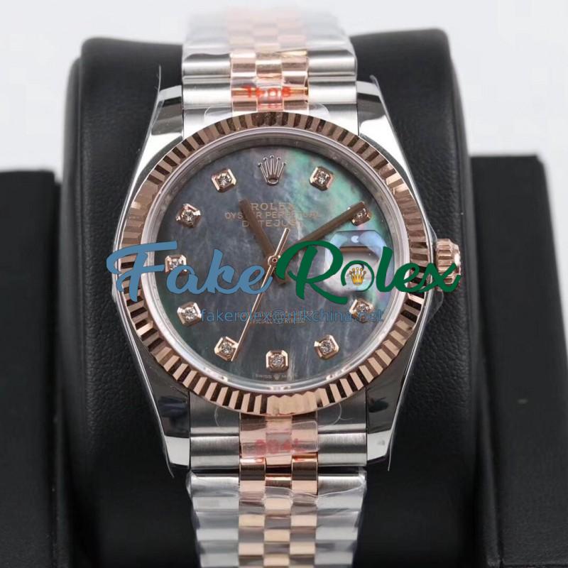Replica Rolex Datejust 36MM 116231 GM Stainless Steel 904L & Rose Gold Grey Mother Of Pearl Dial Swiss 2824-2