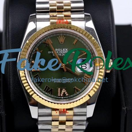 Replica Rolex Datejust 36MM 116233 GM Stainless Steel 904L & Yellow Gold Green Dial Swiss 2824-2