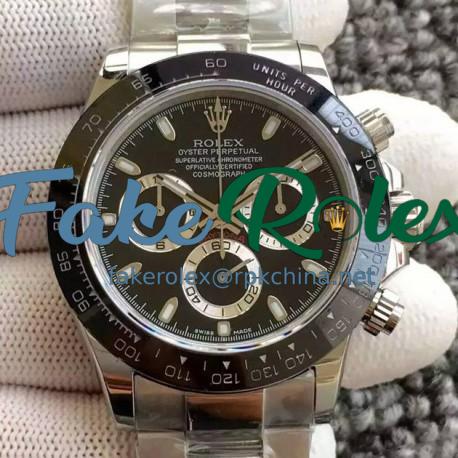 Replica Rolex Daytona Cosmograph 116500LN JH Stainless Steel Black Dial Swiss 4130 Run 6@SEC