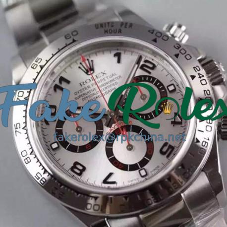 Replica Rolex Daytona Cosmograph 116509 JF Stainless Steel Silver Dial Swiss 7750 Run 6@SEC