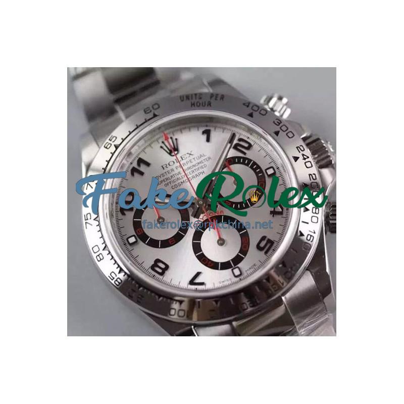 Replica Rolex Daytona Cosmograph 116509 JF Stainless Steel Silver Dial Swiss 7750 Run 6@SEC