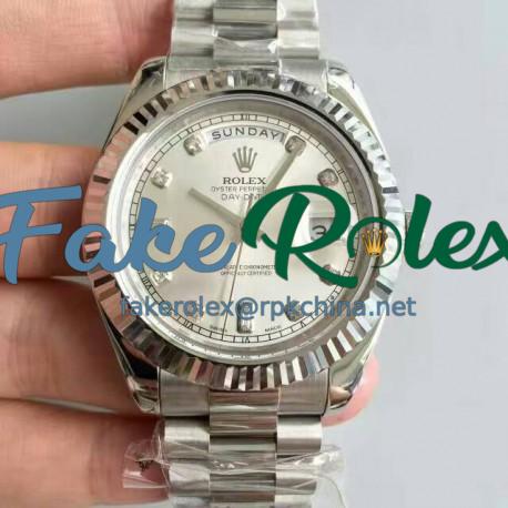 Replica Rolex Day-Date II 218239 41MM V6 Stainless Steel Sundust Dial Swiss 2836-2
