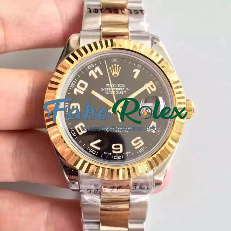 Replica Rolex Datejust 41 126333 41MM NF Stainless Steel & Yellow Gold Black & Arabic Dial Swiss 2836-2