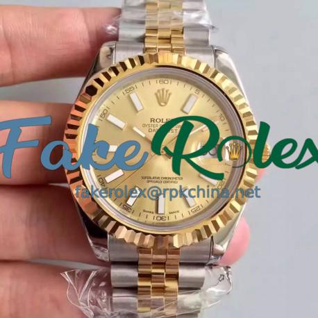 Replica Rolex Datejust 41 126333 41MM NF Stainless Steel & Yellow Gold Champagne Dial Swiss 2836-2