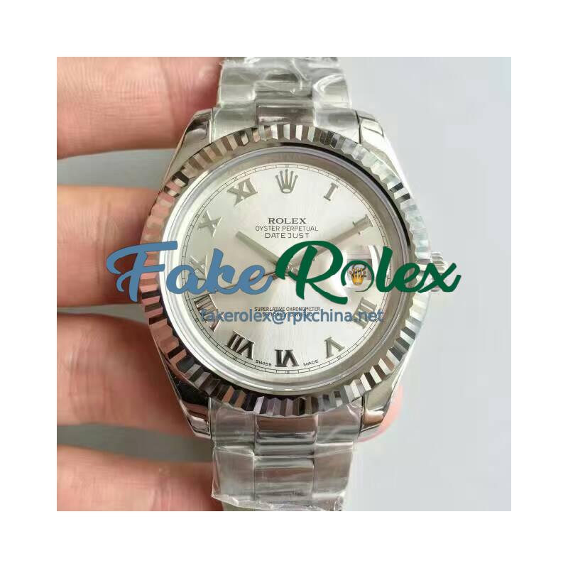Replica Rolex Datejust II 116334 41MM NF Stainless Steel Rhodium Dial Swiss 2836-2