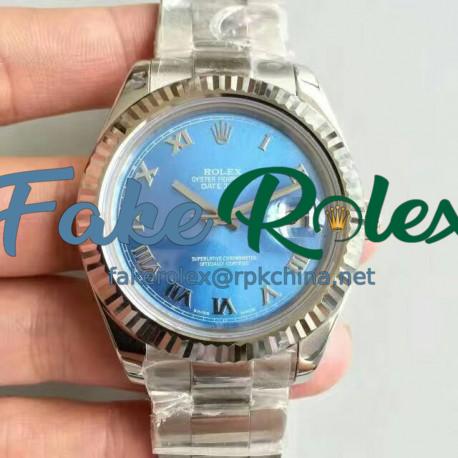 Replica Rolex Datejust II 116334 41MM NF Stainless Steel Blue Dial Swiss 2836-2