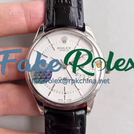 Replica Rolex Cellini Date 50519 VF Stainless Steel White Dial Swiss 3165