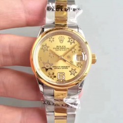 Replica Rolex Datejust 31 178243 31MM JF Stainless Steel & Yellow Gold Champagne Dial Swiss 2836-2