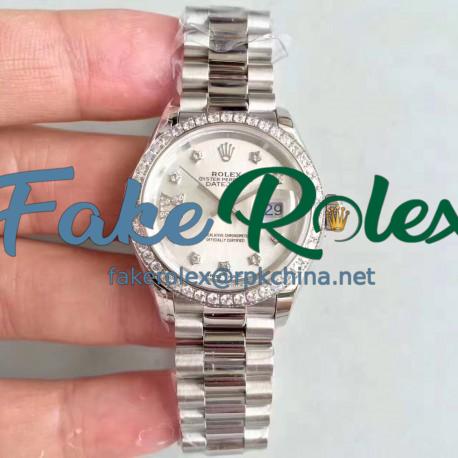 Replica Rolex Lady Datejust 28 279136RBR 28MM N Stainless Steel & Diamonds Silver Dial Swiss 2236