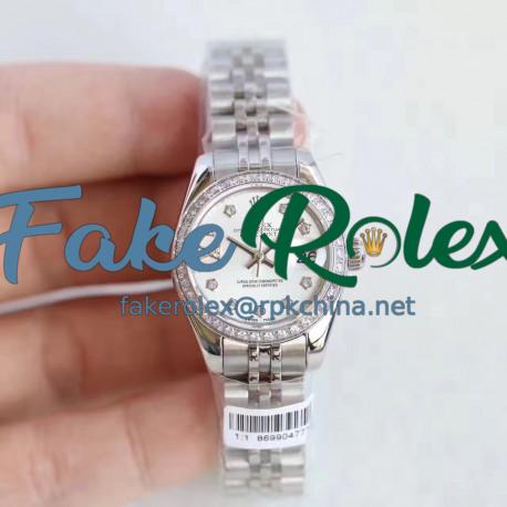 Replica Rolex Lady Datejust 28 279136RBR 28MM N Stainless Steel & Diamonds Mother Of Pearl Dial Swiss 2671